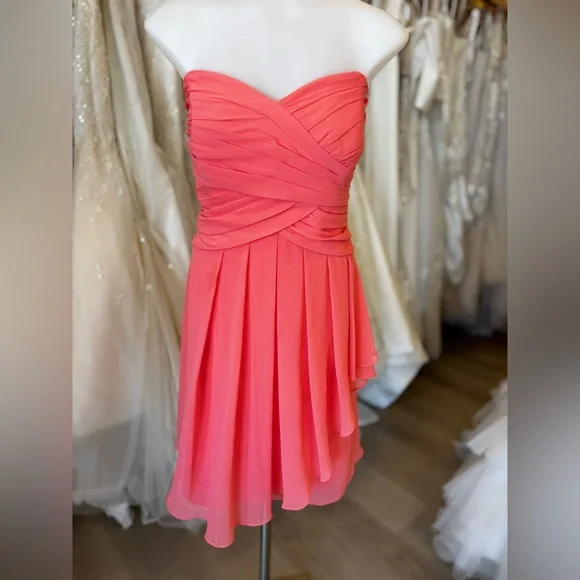 David's Bridal | Dresses | Bridesmaid Coral Strapless Dress | Poshmark